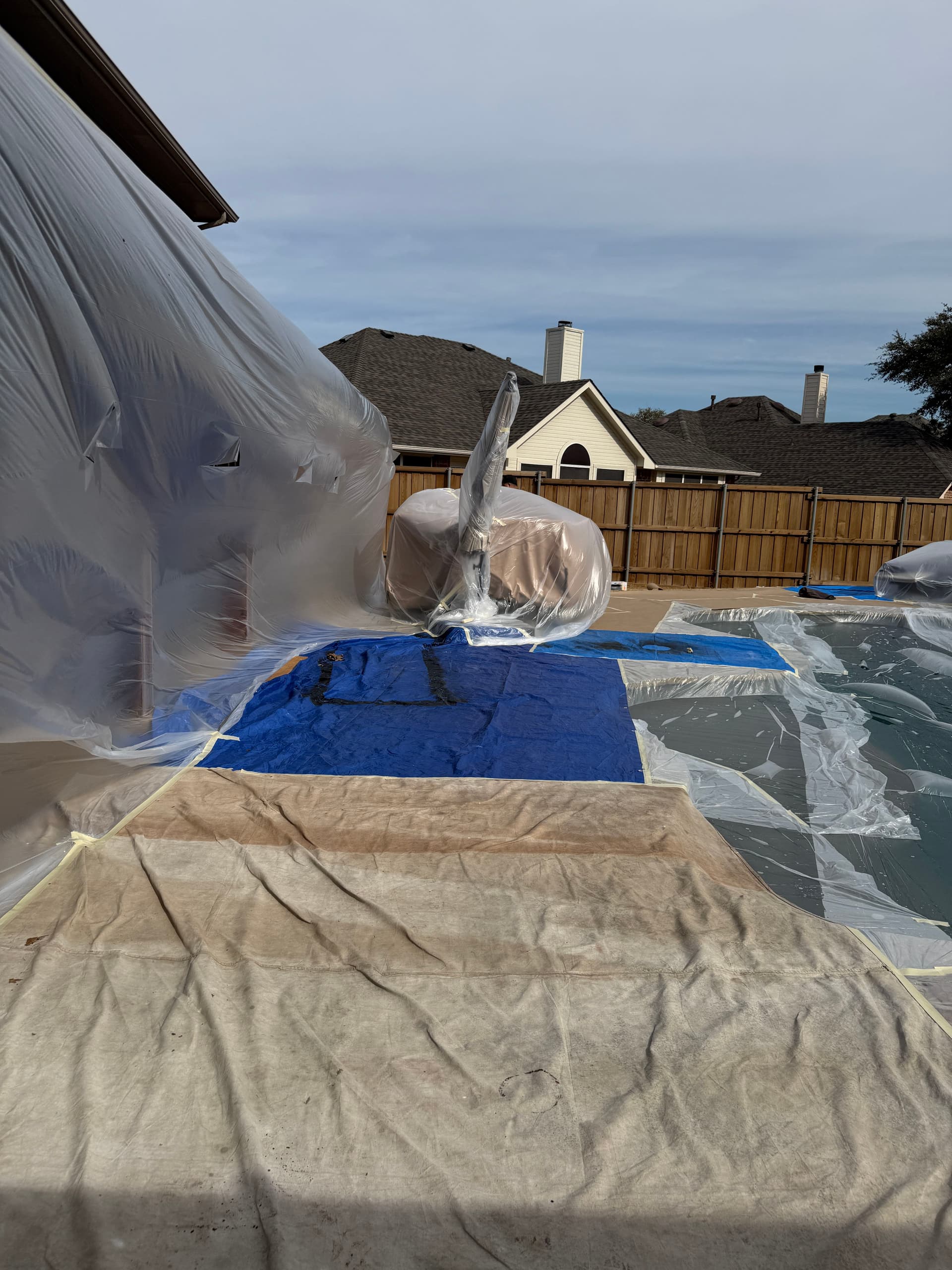 Gallery photos for Home Restoration: Pool Protection and Exterior Painting: Image #1
