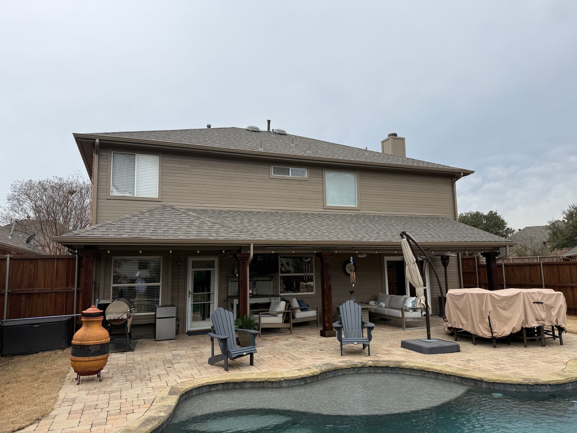 Home Restoration: Pool Protection and Exterior Painting image